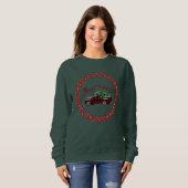 Sweatshirt Camion vintage Buffalo Plaid | Joyeux Noël (Devant entier)