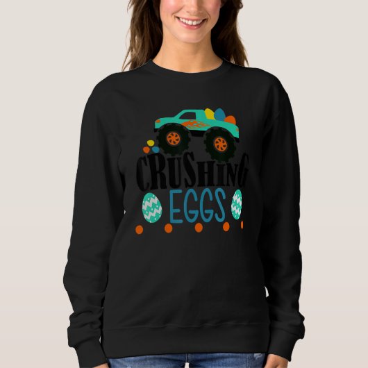 Sweatshirt Camions Monster De Croisière D'Oeufs Pour La Chass (Devant)