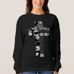 Sweatshirt Camo Christian Cross Bible Verse Hommes Enfants Jo