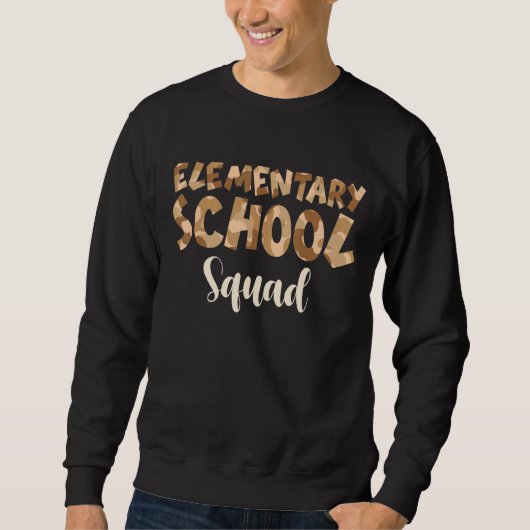 Sweatshirt Camo Élémentaire Équipe De L'École De Retour À L'É (Devant)