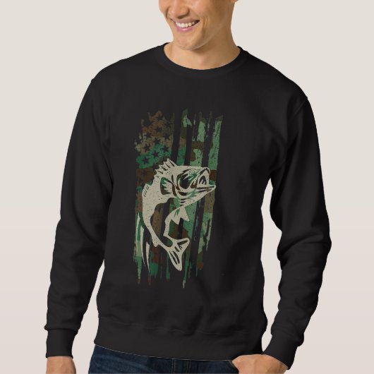 Sweatshirt Camouflage américain Drapeau pêche basse (Devant)
