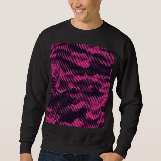 Sweatshirt Camouflage hexagonal, texture militaire arrière - (Devant)