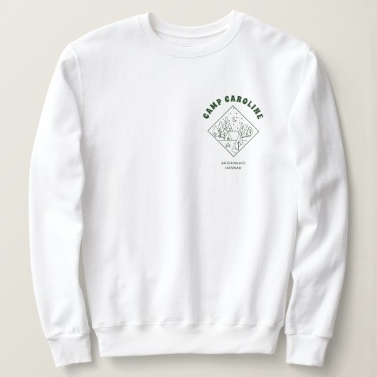 Sweatshirt Camp Bachelorette Party Bridesmaid Custom (Design devant)