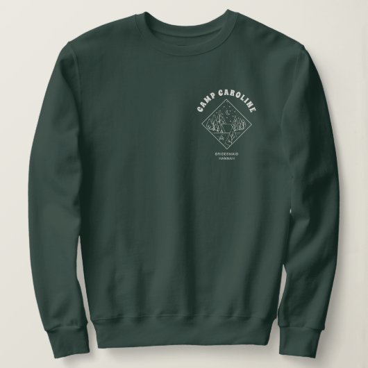 Sweatshirt Camp Bachelorette Party Bridesmaid Custom (Design devant)