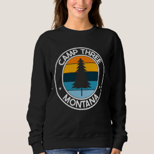 Sweatshirt Camp Three Montana MT USA City Pride Retro Sunset