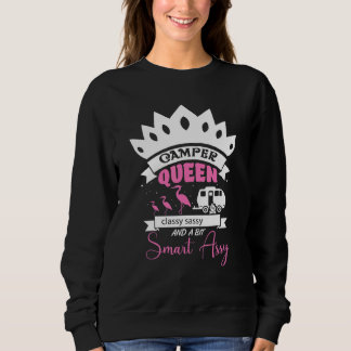 Sweatshirt Camper Queen Sassy Présente Pour Femmes Rv Camping