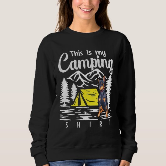 Sweatshirt Campfire Doberman Pinscher This Is My Camping (Devant)