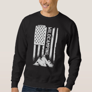 Sweatshirt Camping American Flag Patriotic 5th Wheel Camper