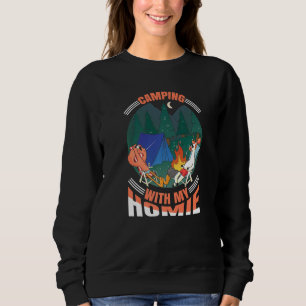 Sweatshirt Camping Avec Ma Maison Unicorn Flamant rose Nature