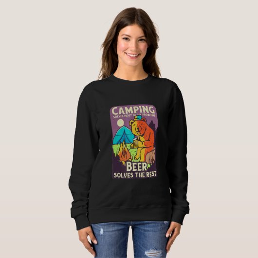 Sweatshirt Camping Bière Bear (Devant entier)