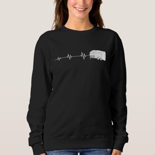 Sweatshirt Camping Caravan Camper Heartbeat (Devant)