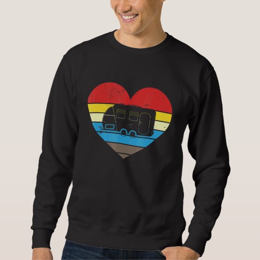 Sweatshirt Camping Caravan Retro Heart (Devant)