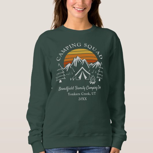 Sweatshirt Camping Escadron Rétro Famille Correspondant Maman (Devant)