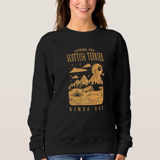 Sweatshirt Camping Et Écossais Terrier Kinda Day Scottie Chie (Devant)