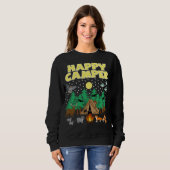 Sweatshirt CAMPING-HAPPY CAMPER- Camping Drôle Avec Critters (Devant entier)