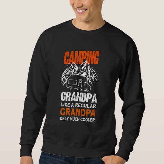 Sweatshirt Camping Hommes Grand-Papa - Camping-car Caravane D (Devant)