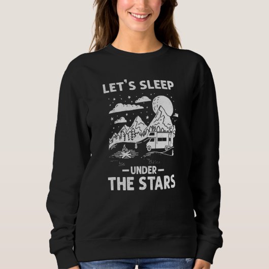 Sweatshirt Camping Lit Dormir Sous Les Stars Motorhome Campe (Devant)