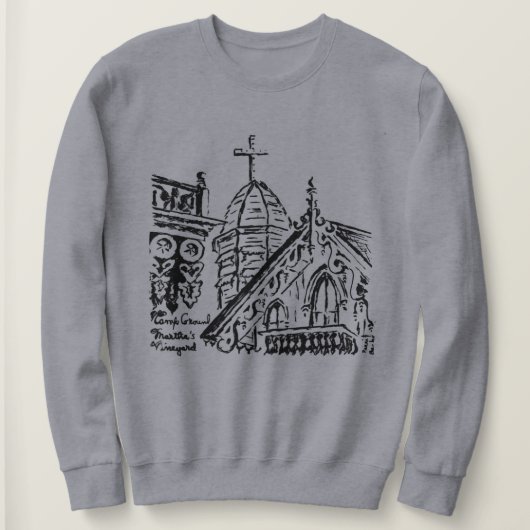 Sweatshirt Camping Motif par Babbie - Vignoble de Martha (Design devant)