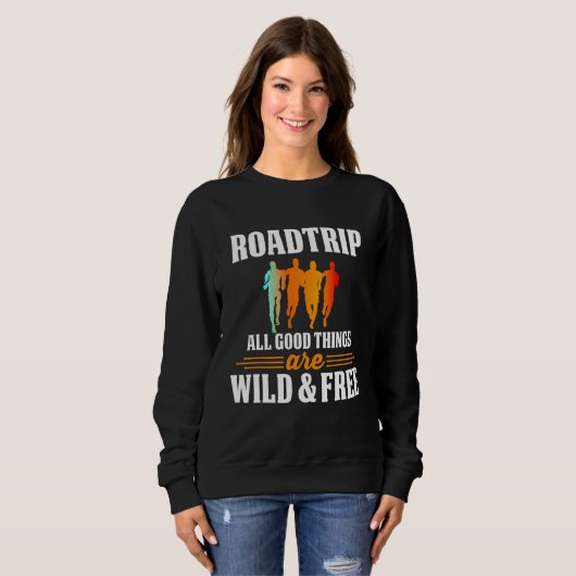 Sweatshirt Camping Road Trip Convertible Vanlife Oldtimer Dit (Devant entier)