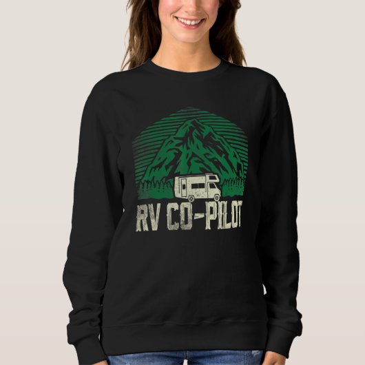 Sweatshirt Camping Rv Co-Pilote Motorhome Campervan (Devant)