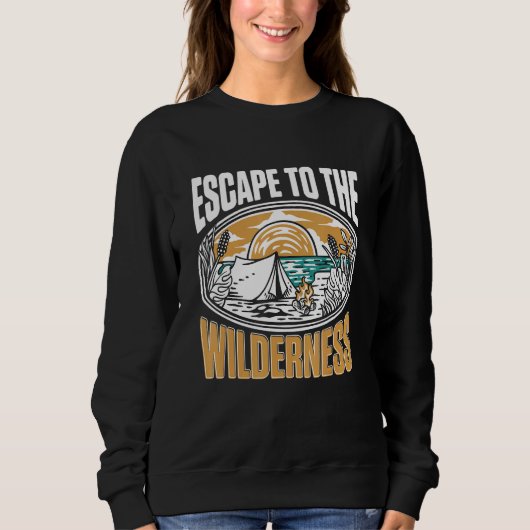 Sweatshirt Camping Tent Escape to the wilderness (Devant)