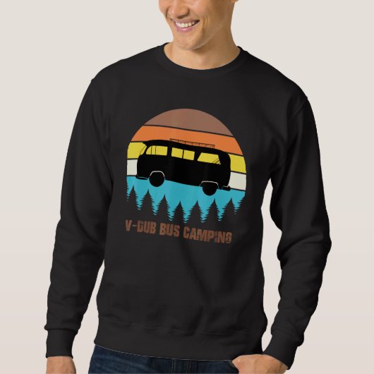 Sweatshirt Camping V Dub Bus Sunset Retro (Devant)