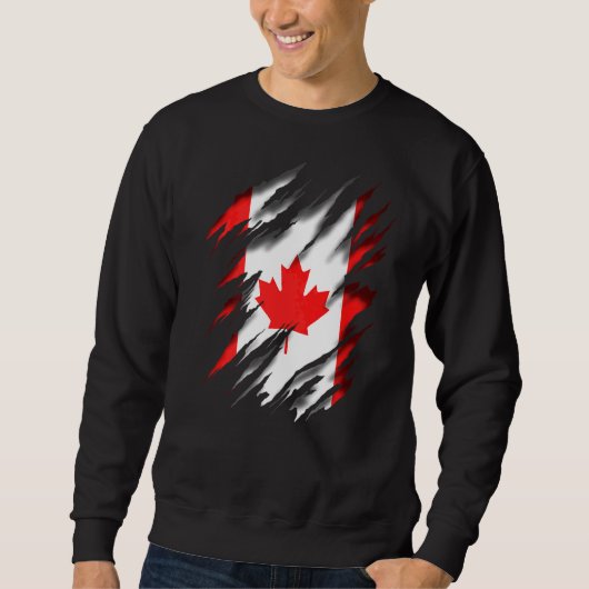 Sweatshirt Canada Amateurs de feuille d'érable Drapeau canadi (Devant)