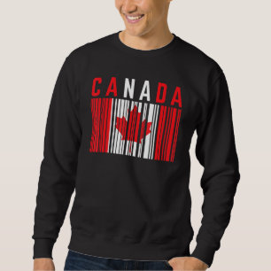 Sweatshirt Canada Code-barres Feuille d'érable Canada Fierté