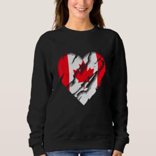 Sweatshirt Canada Coeur Drapeau canadien Fierté canadienne