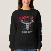 Sweatshirt Canada Drapeau Maple Leaf Est 1867 Lunettes de sol (Devant)