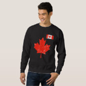 Sweatshirt Canada Fierté Feuille D'Érable Canadienne Et Drape (Devant entier)