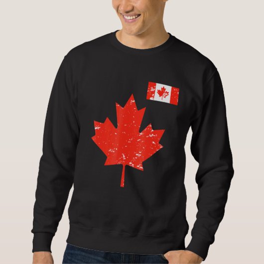 Sweatshirt Canada Fierté Feuille D'Érable Canadienne Et Drape (Devant)
