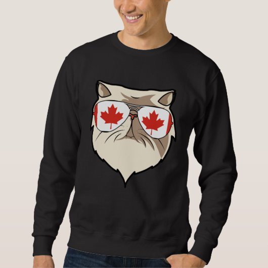Sweatshirt Canada Flag Canadian Persian Cat Sunglasses (Devant)