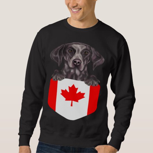 Sweatshirt Canada Flag German Shorthaired Pointer Dog In Pock (Devant)