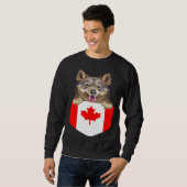Sweatshirt Canada Flag Swedish Vallhund Dog In Pocket (Devant entier)