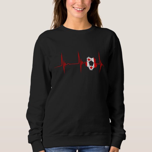 Sweatshirt Canada Heartbeat EKG Pulse Ball Canadian Flag Mapl (Devant)