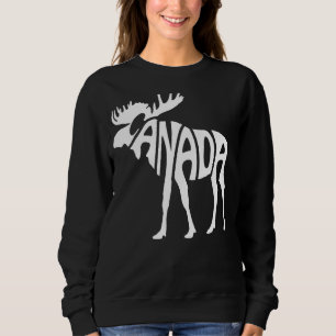 Sweatshirt Canada Moose Red White Canadian Pride Fête du Cana