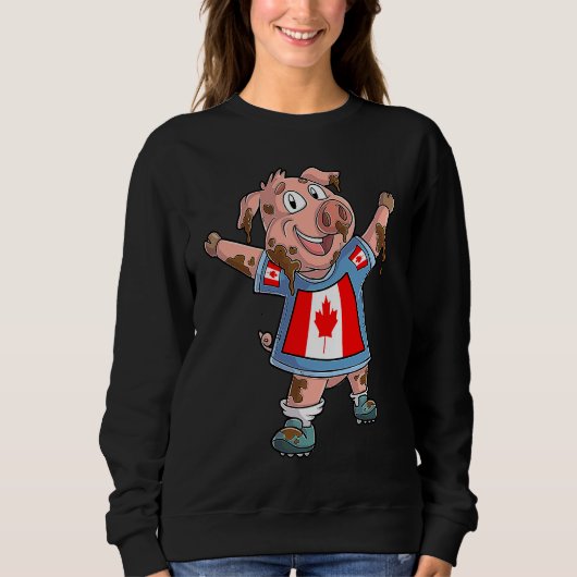 Sweatshirt Canada pig fan (Devant)
