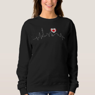 Sweatshirt Canada Toronto Skyline Heartbeat Canadian Flag Her