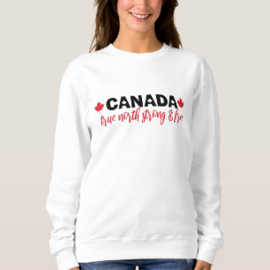 Sweatshirt Canada vrai Nord fort et libre