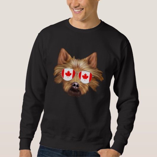 Sweatshirt Canadian Flag Australian Terrier Dog Canada Pocket (Devant)