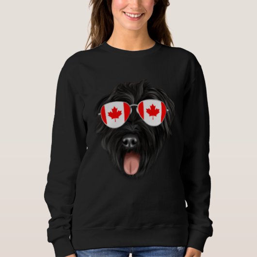Sweatshirt Canadian Flag Bouvier des Flandres Dog Canada Pock (Devant)