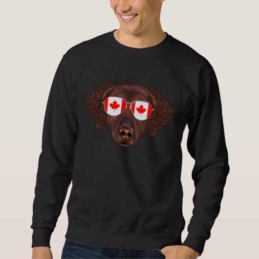 Sweatshirt Canadian Flag Curly Coated Retriever Dog Canada Po (Devant)