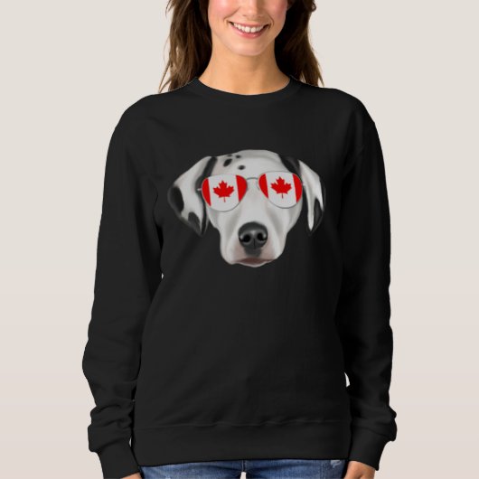Sweatshirt Canadian Flag Dalmatian Dog Canada Pocket (Devant)