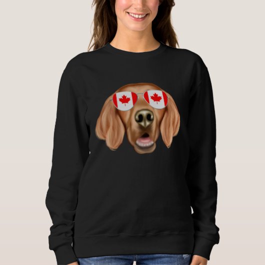 Sweatshirt Canadian Flag Irish Setter Dog Canada Pocket (Devant)