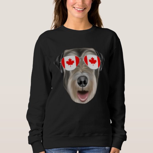 Sweatshirt Canadian Flag Irish Wolfhound Dog Canada Pocket (Devant)