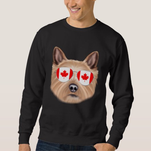 Sweatshirt Canadian Flag Norwich Terrier Dog Canada Pocket (Devant)