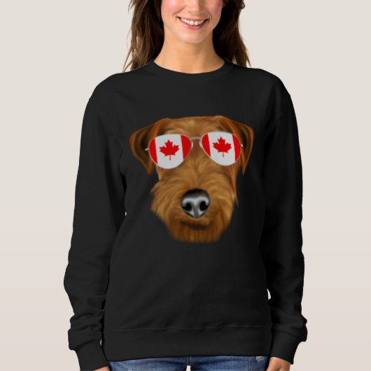 Sweatshirt Canadian Flag Welsh Terrier Dog Canada Pocket (Devant)