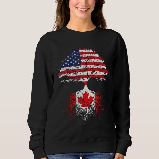 Sweatshirt Canadian Roots American Gros Canada Drapeau Hommes (Devant)