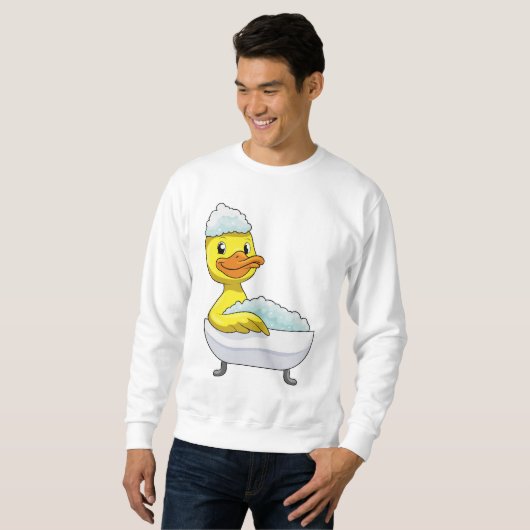Sweatshirt Canard à la baignade avec baignoire et mousse (Devant entier)